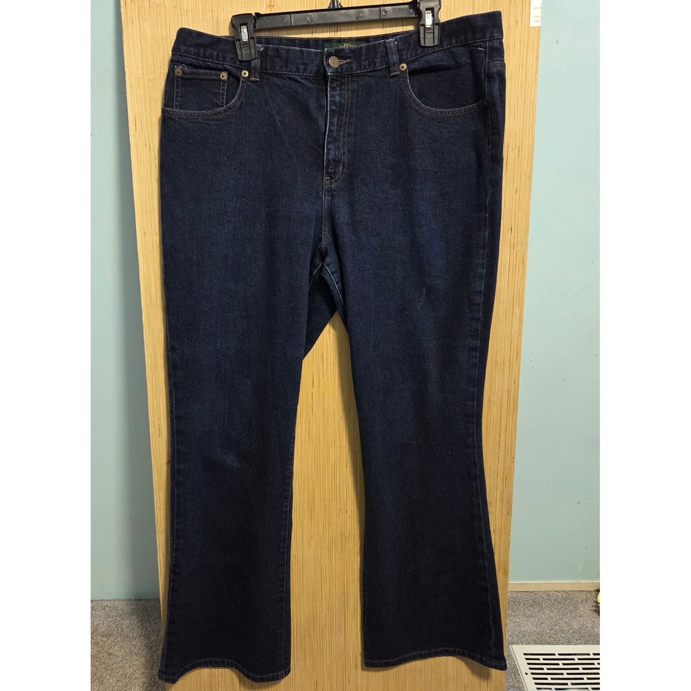 Lauren Ralph Lauren Jeans Co Womens Dark Wash Bootcut Denim Jeans Size 16 Indigo